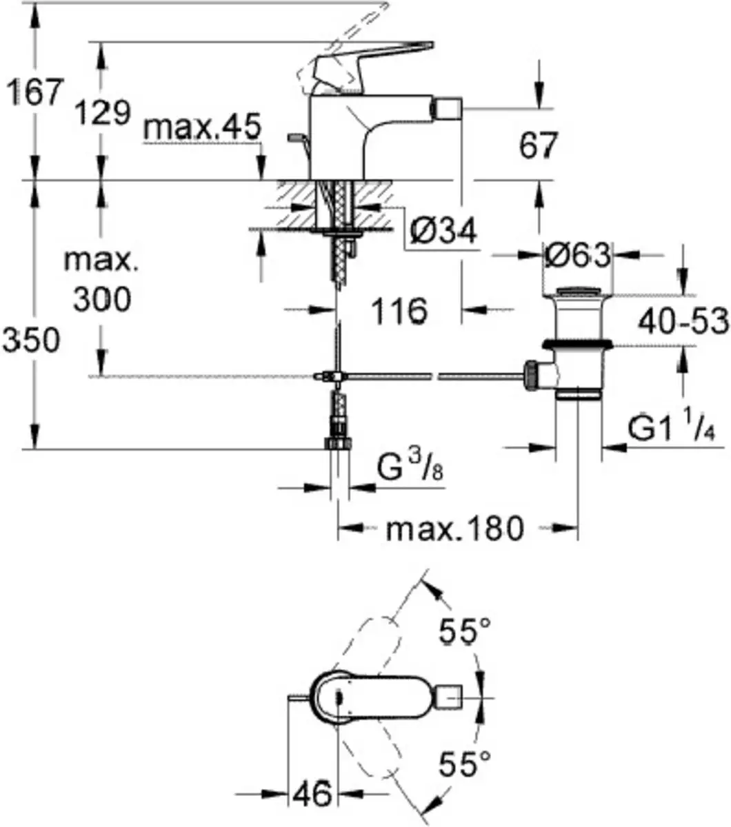 Grohe Eurosmart Bidetmengkraan 32839000 - Chroom - afbeelding 3 van 6