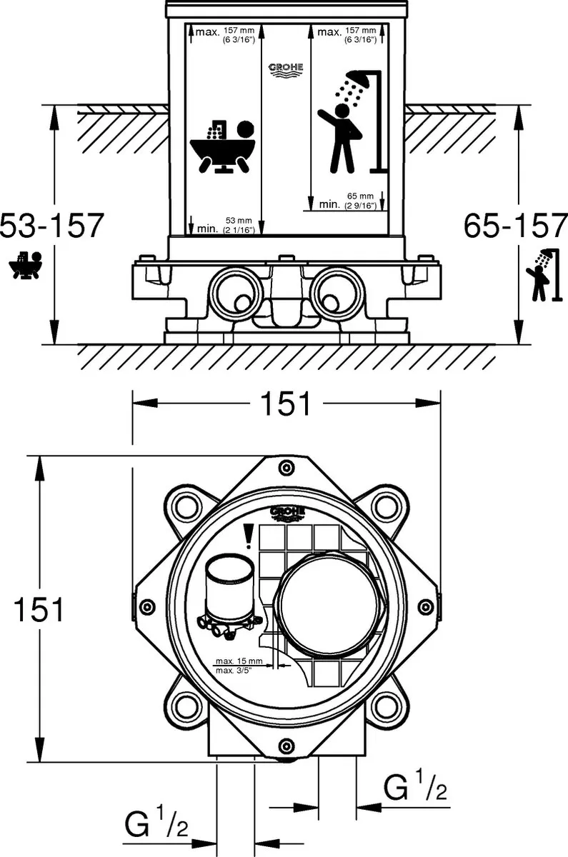 GROHE Inbouwdeel 45984001 - afbeelding 6 van 6