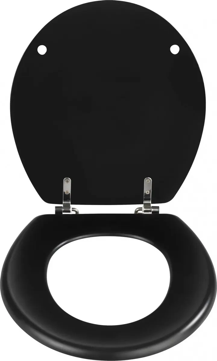 Wenko Prima WC-bril - Zwart mat - FSC - RVS scharnieren - afbeelding 3 van 6