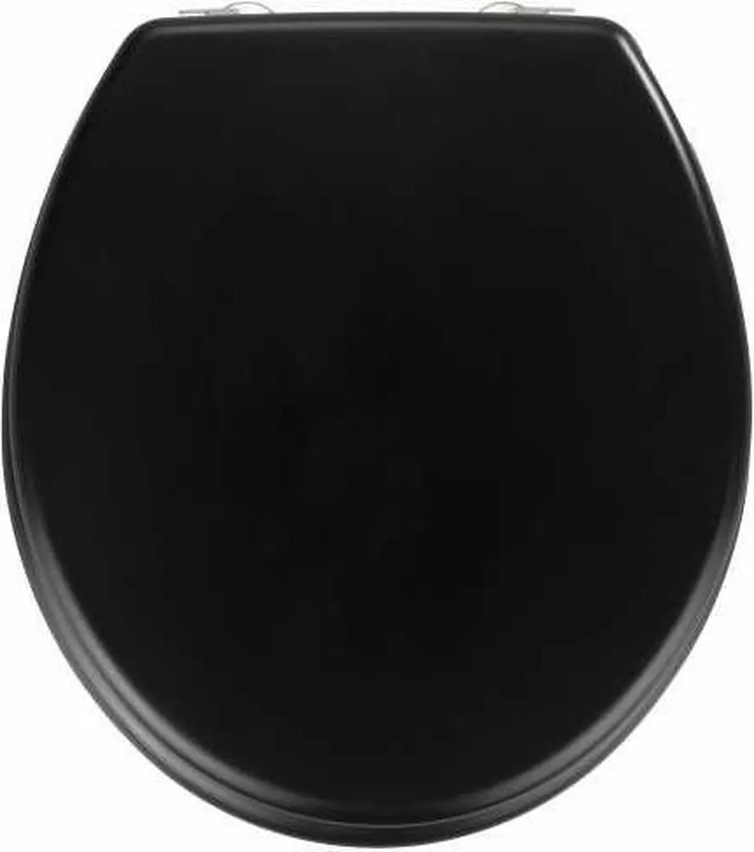 Wenko Prima WC-bril - Zwart mat - FSC - RVS scharnieren - afbeelding 2 van 6