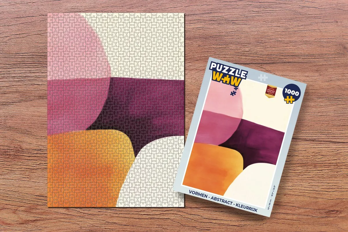 PuzzleWow Abstract Legpuzzel 1000 Stuks - Vormen Kleurrijk