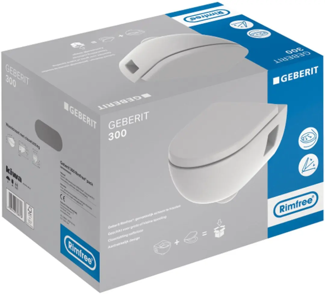 Geberit 300 Rimfree Wandcloset - Softclose - Wit - afbeelding 5 van 6