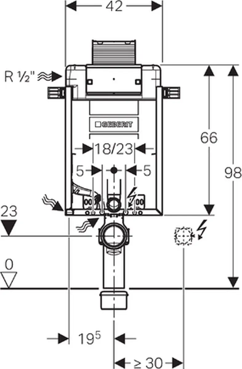 Geberit Kombifix Element 110.010.00.1 - WC-stortbak 98cm - afbeelding 3 van 5