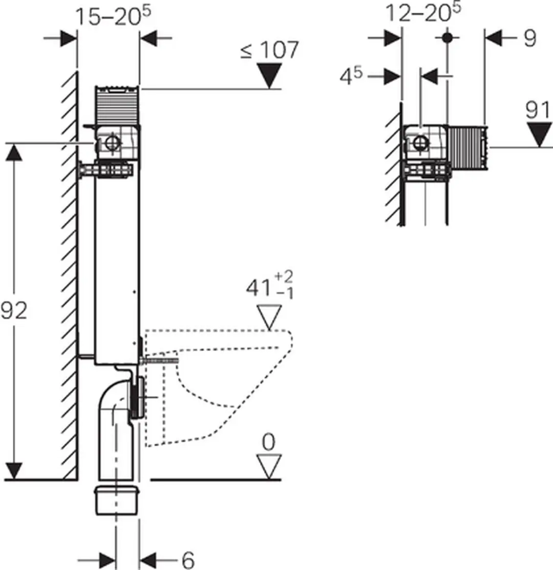 Geberit Kombifix Element 110.010.00.1 - WC-stortbak 98cm - afbeelding 4 van 5