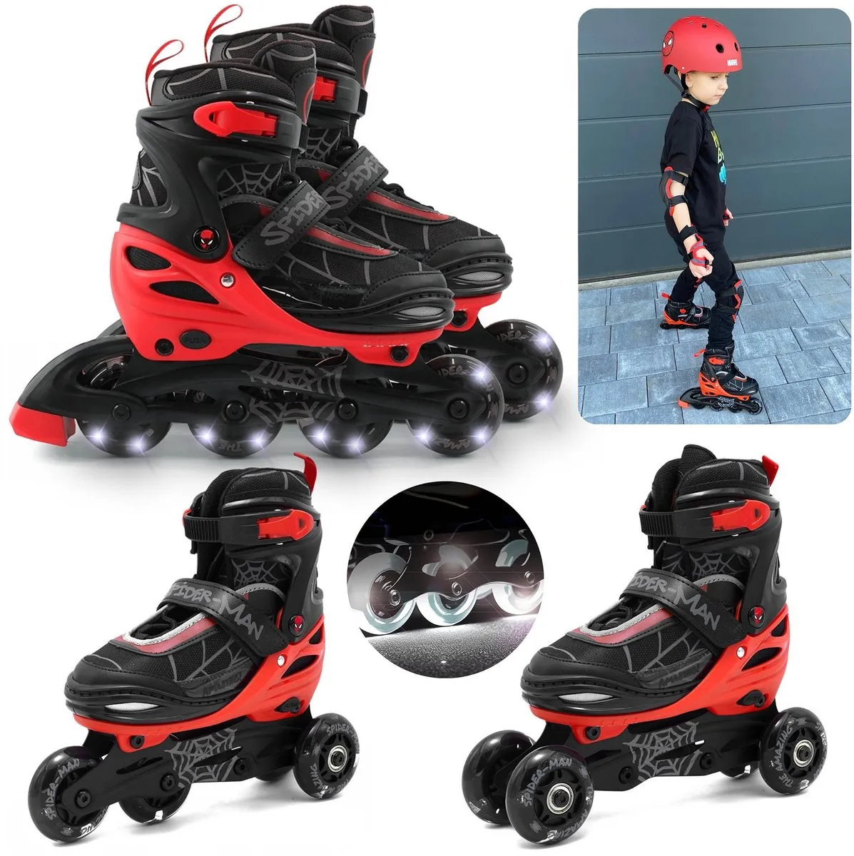 Marvel Spider-Man Soft Boot 3-in-1 Rollen - 30-33