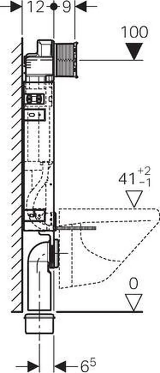 Geberit Kombifix Sigma Inbouwreservoir UP320 108cm - Blauw - afbeelding 5 van 6