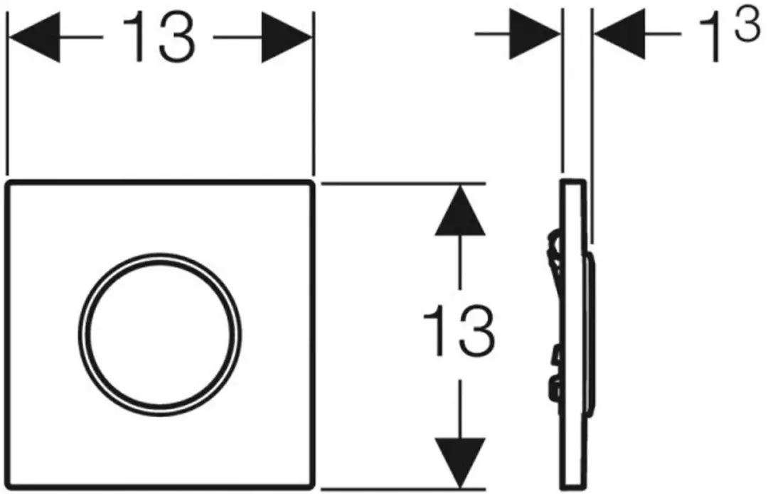 Geberit Type 10 Urinoir Bedieningsplaat - 230V - Wit/Glans Chroom - afbeelding 3 van 6