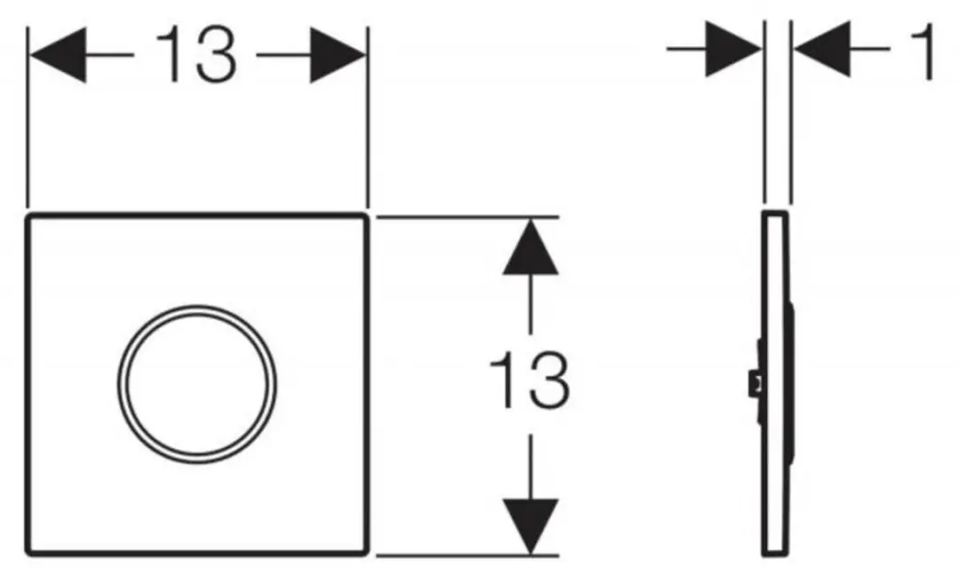 Geberit Type 10 Urinoir Bedieningsplaat - Chroom - afbeelding 3 van 5