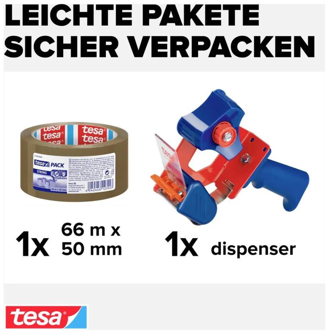 Tesa tesapack Plakbanddispenser 66m x 50mm - Bruin - afbeelding 4 van 4