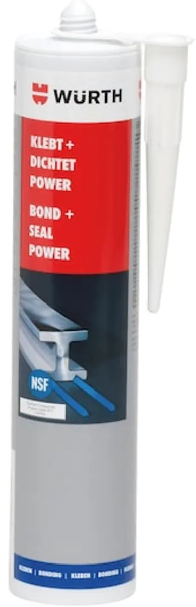 Wurth - Constructielijm, bond and seal power nsf - kleeft + dicht power constructielijm inhoud 300 ml - afbeelding 2 van 2