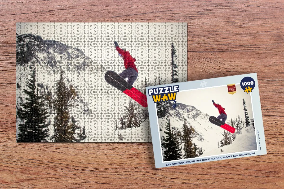 PuzzleWow Legpuzzel Snowboarder 1000 Stuks - Multicolor