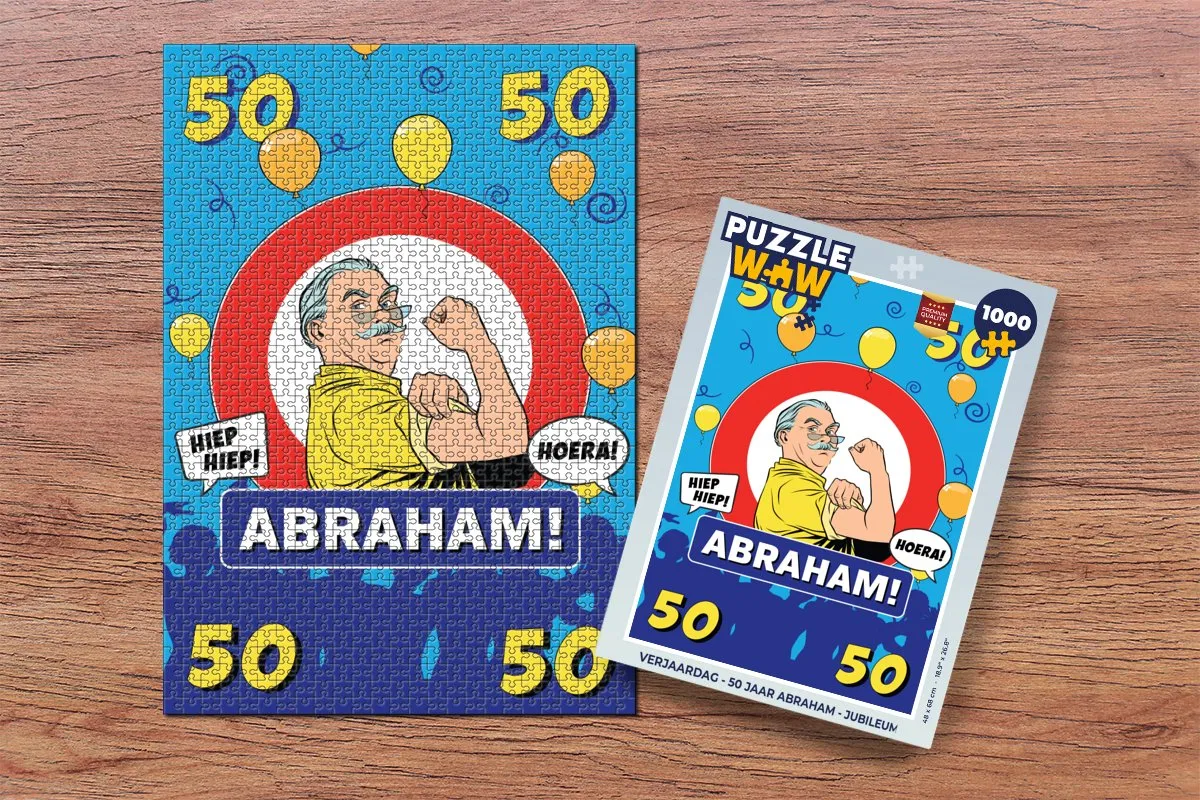 PuzzleWow Verjaardag Abraham Jubileum Legpuzzel 1000 Stuks - Multicolor