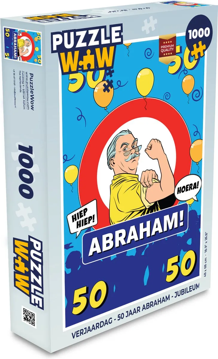 PuzzleWow Verjaardag Abraham Jubileum Legpuzzel 1000 Stuks - Multicolor