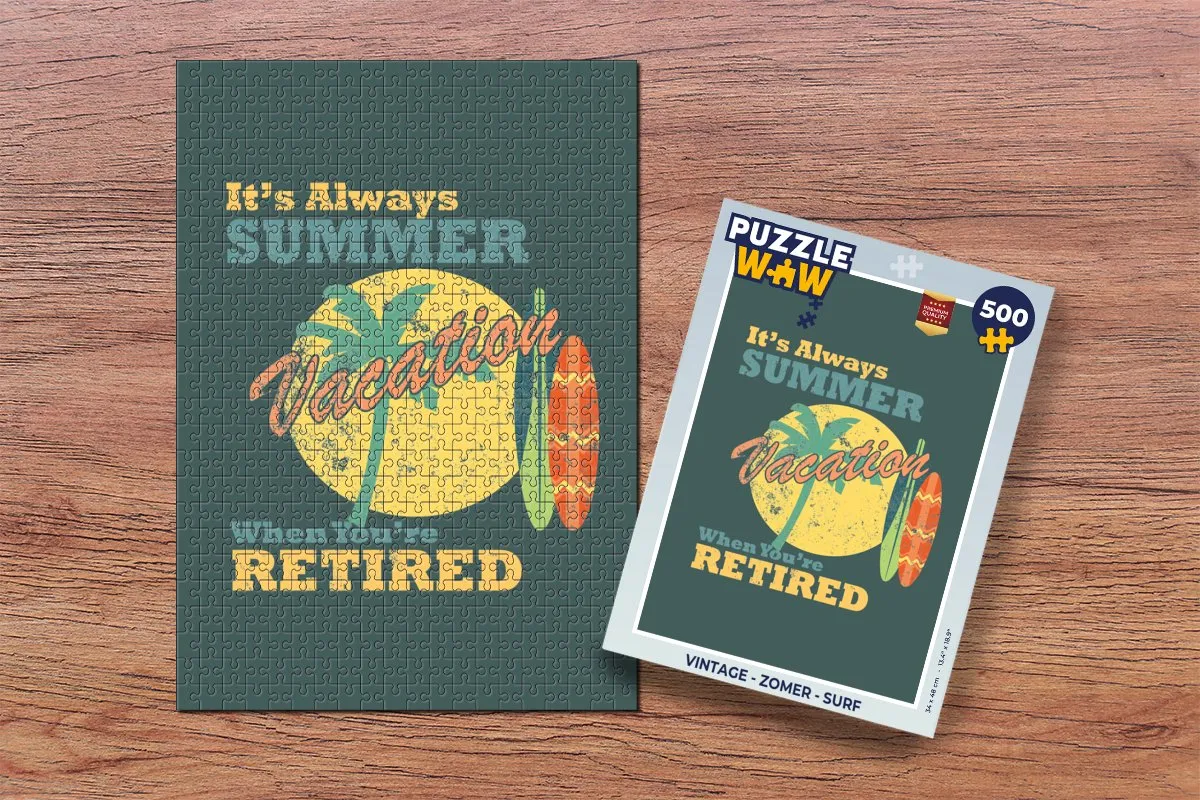 PuzzleWow Vintage Surf Legpuzzel 500 Stuks - Multicolor