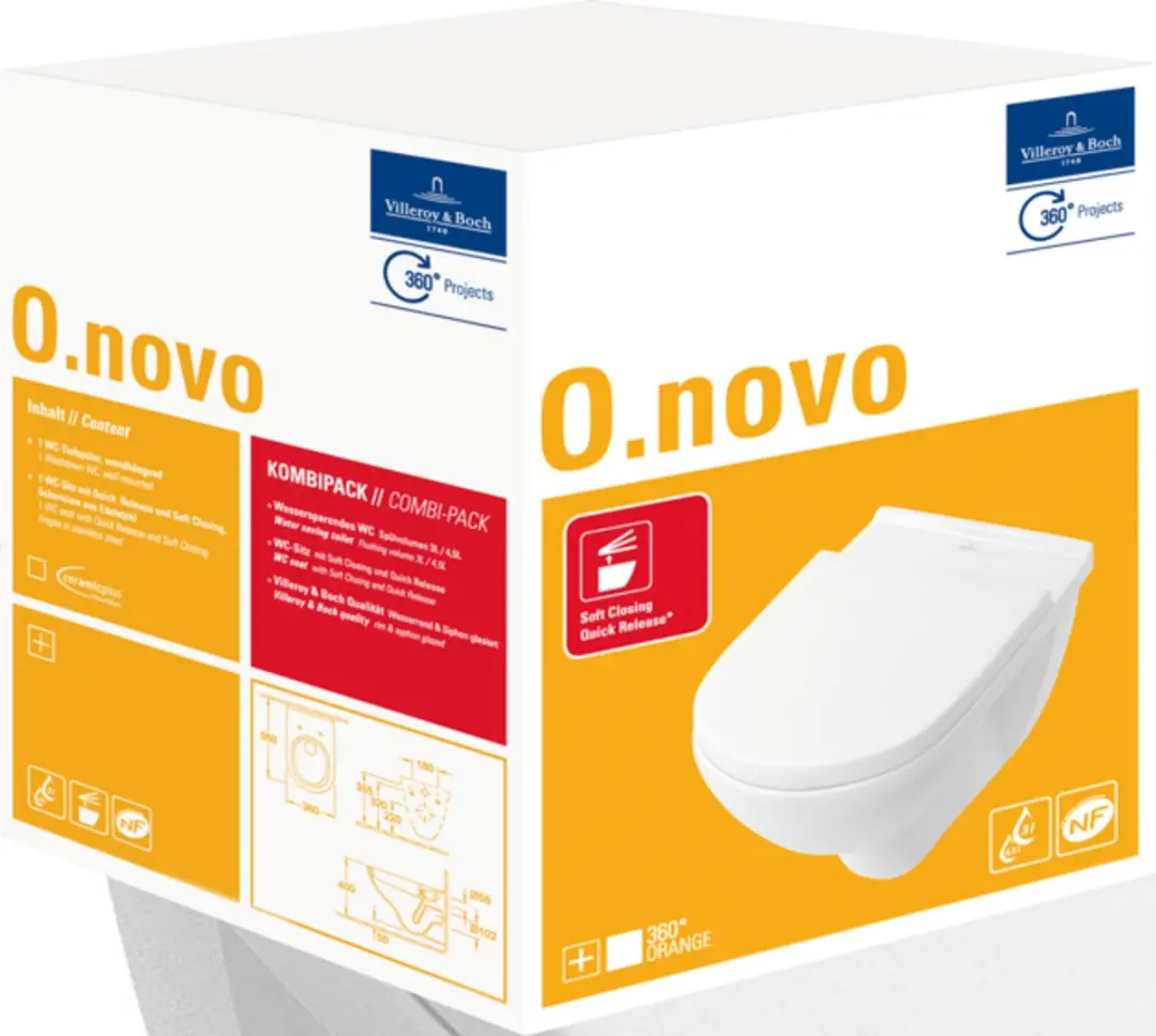 Villeroy & Boch O.Novo Toiletpot - Wit - afbeelding 2 van 6