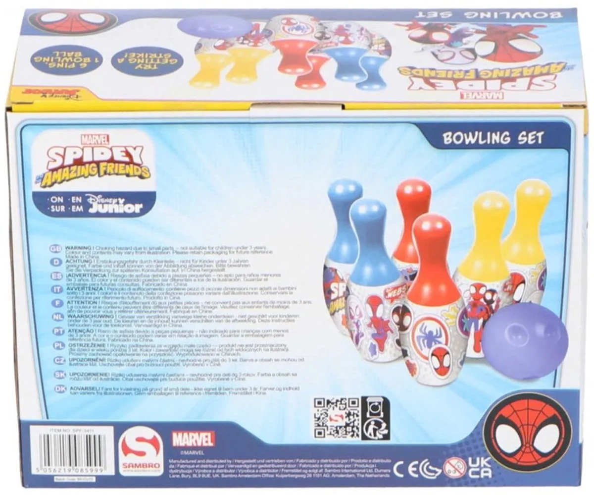 Marvel Spiderman Spidey Strike Bowlingset SPF-3411-FO - 6 Kegels + 1 Bal