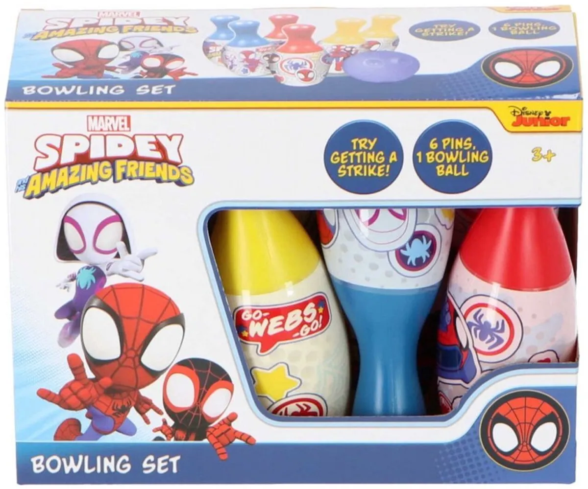 Marvel Spiderman Spidey Strike Bowlingset SPF-3411-FO - 6 Kegels + 1 Bal - afbeelding 6 van 6
