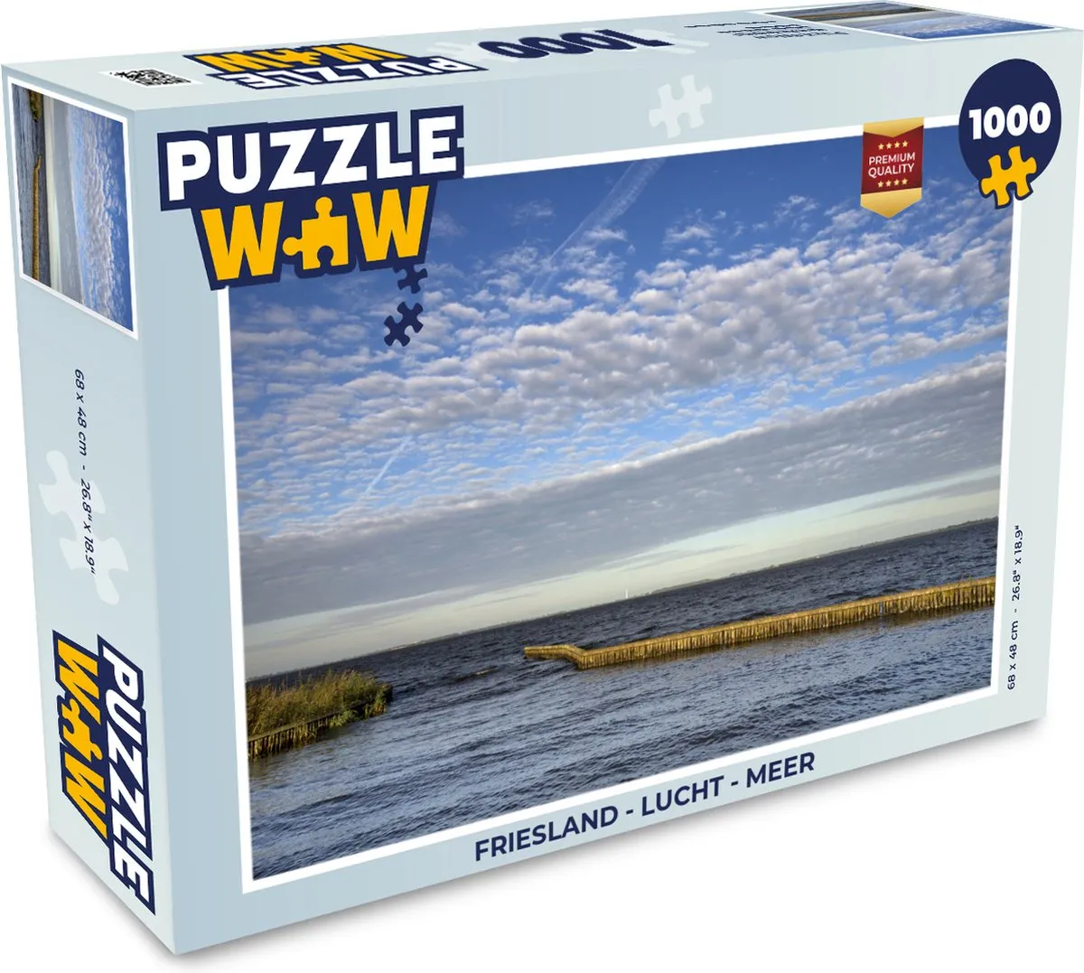 PuzzleWow Friesland Lucht Meer Legpuzzel 1000 Stuks - Multicolor