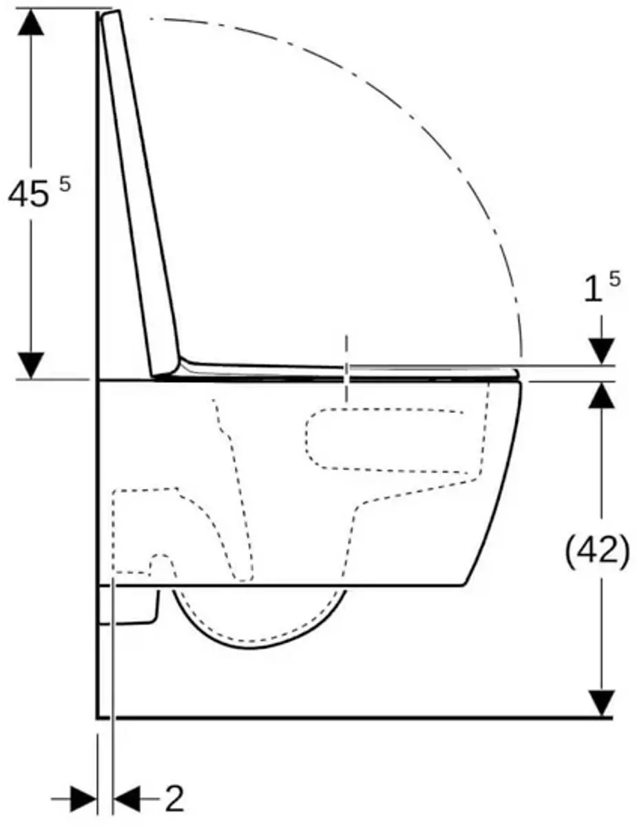 Geberit iCon Hangtoilet 49cm - Glanswit KeraTect - afbeelding 3 van 6