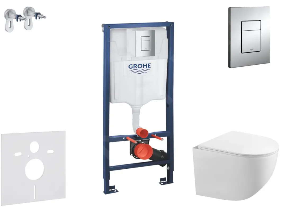 Voorwand montageset, Gaia toilet en softclose zitting, Skate Cosmopolitan bedien