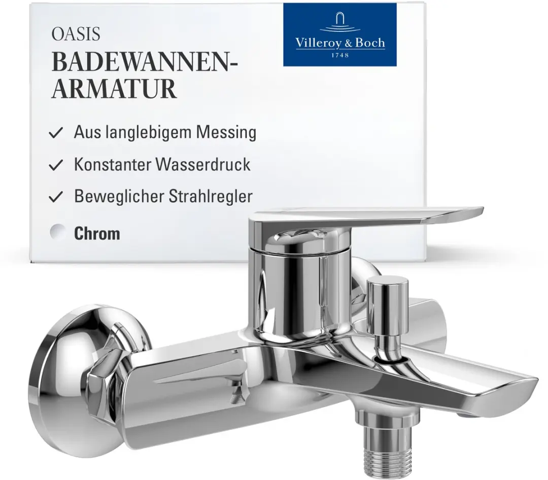 Villeroy & Boch Oasis badmengkraan, vrijhangend, omstel, terugstroombeveiliging,