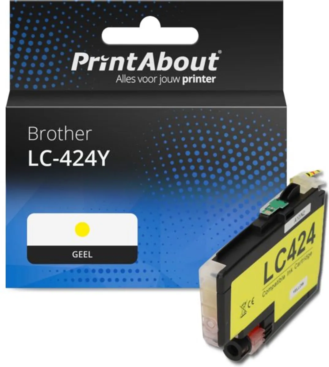 PrintAbout LC-424Y Inktcartridge Geel - 16ml - o.a. Brother