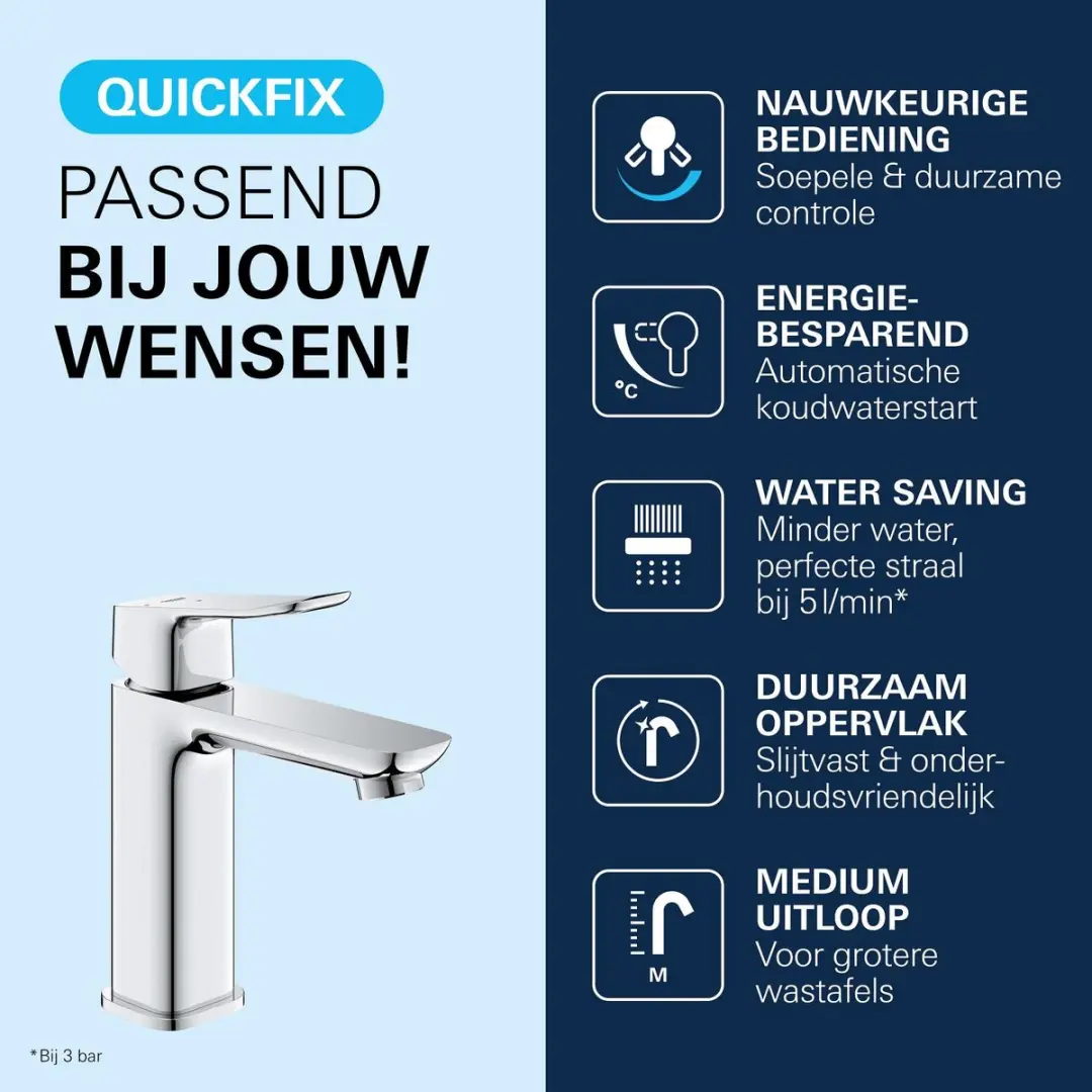 Grohe Dice M-Size Wastafelmengkraan 1018360000 - Chroom - afbeelding 3 van 6