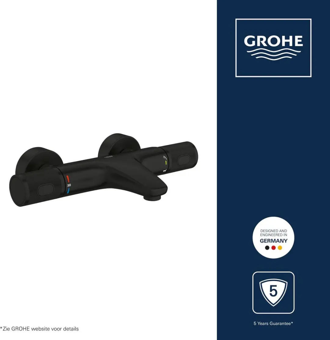 GROHE Precision Feel Thermostaat Badmengkraan 347882430 - Matte Black - afbeelding 4 van 6