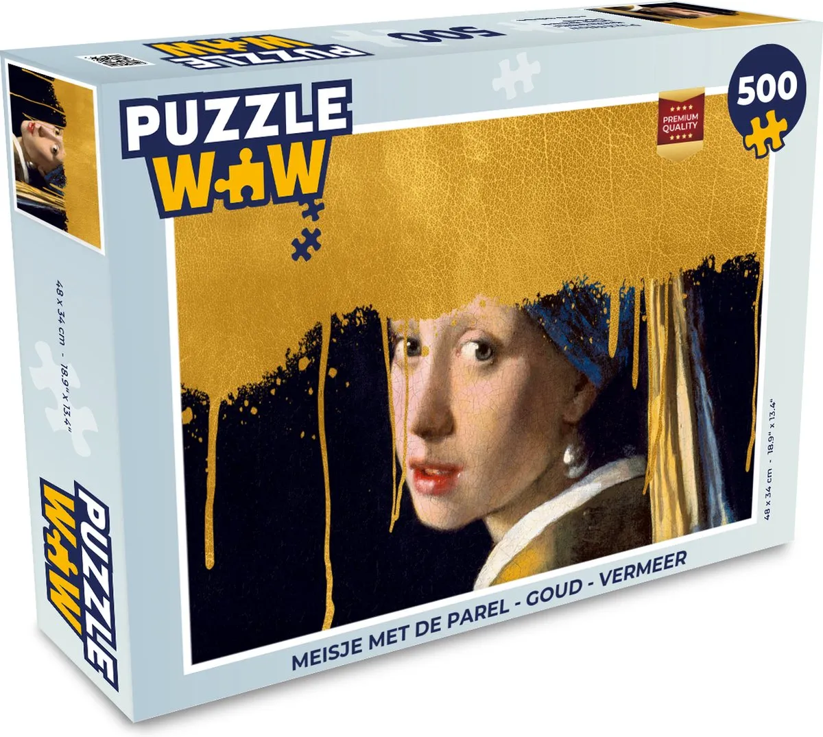 PuzzleWow Vermeer Meisje met de parel Legpuzzel 500 Stuks