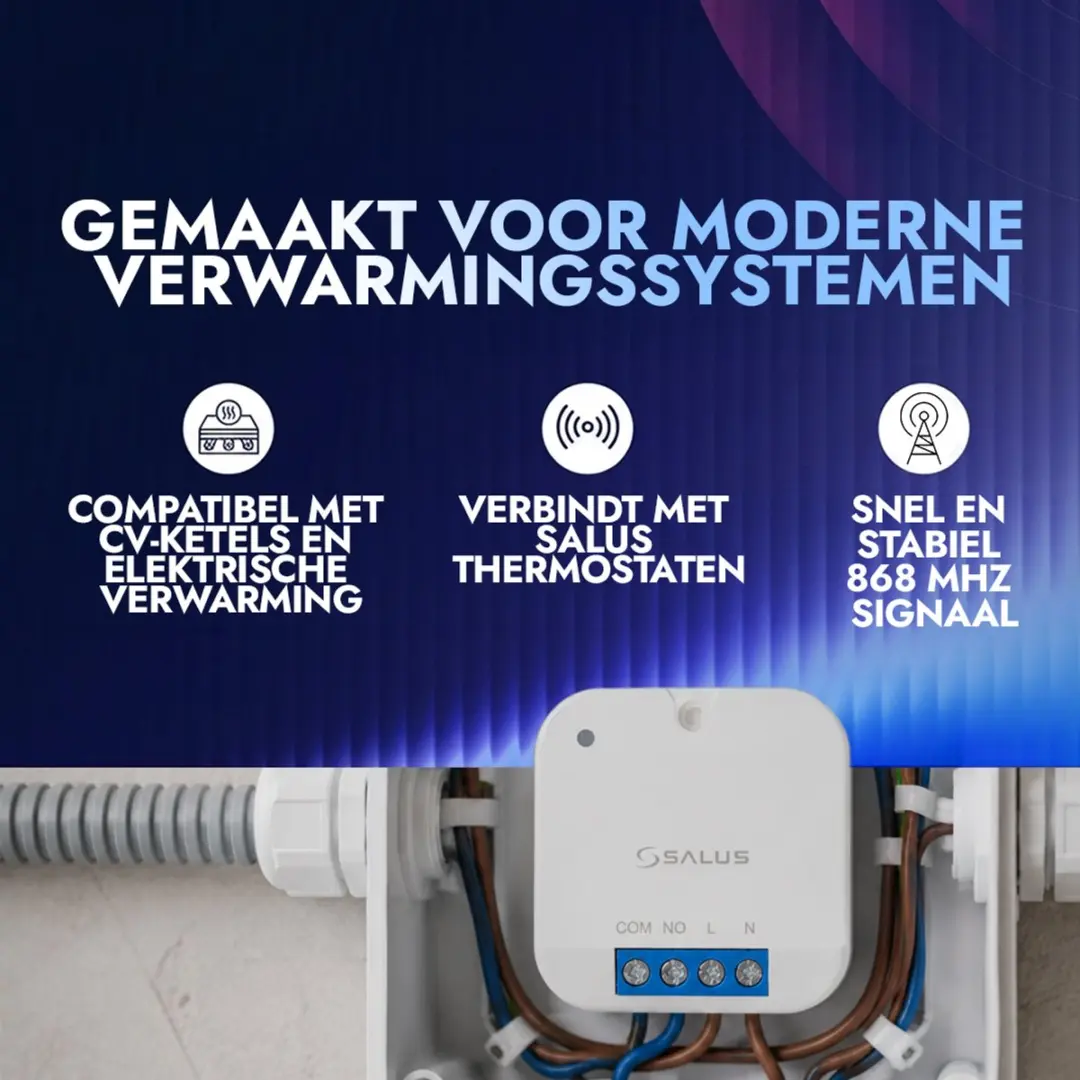 Salus SR868 Inbouw Ontvanger 16A - Wit - afbeelding 3 van 6