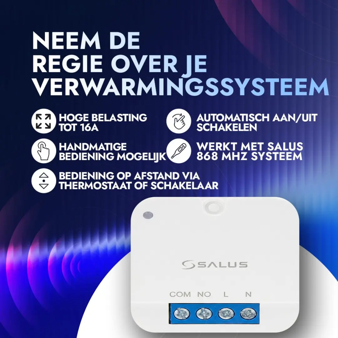 Salus SR868 Inbouw Ontvanger 16A - Wit - afbeelding 2 van 6