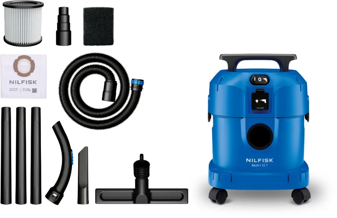 Nilfisk Multi I 12 T Nat- & Droogzuiger 1100W 12L met Stopcontact voor Elektrisc