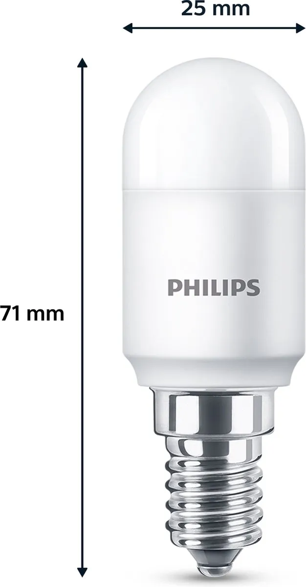 Philips LED T25 Mat Koelkastlampje 3.2W E14 Warmwit