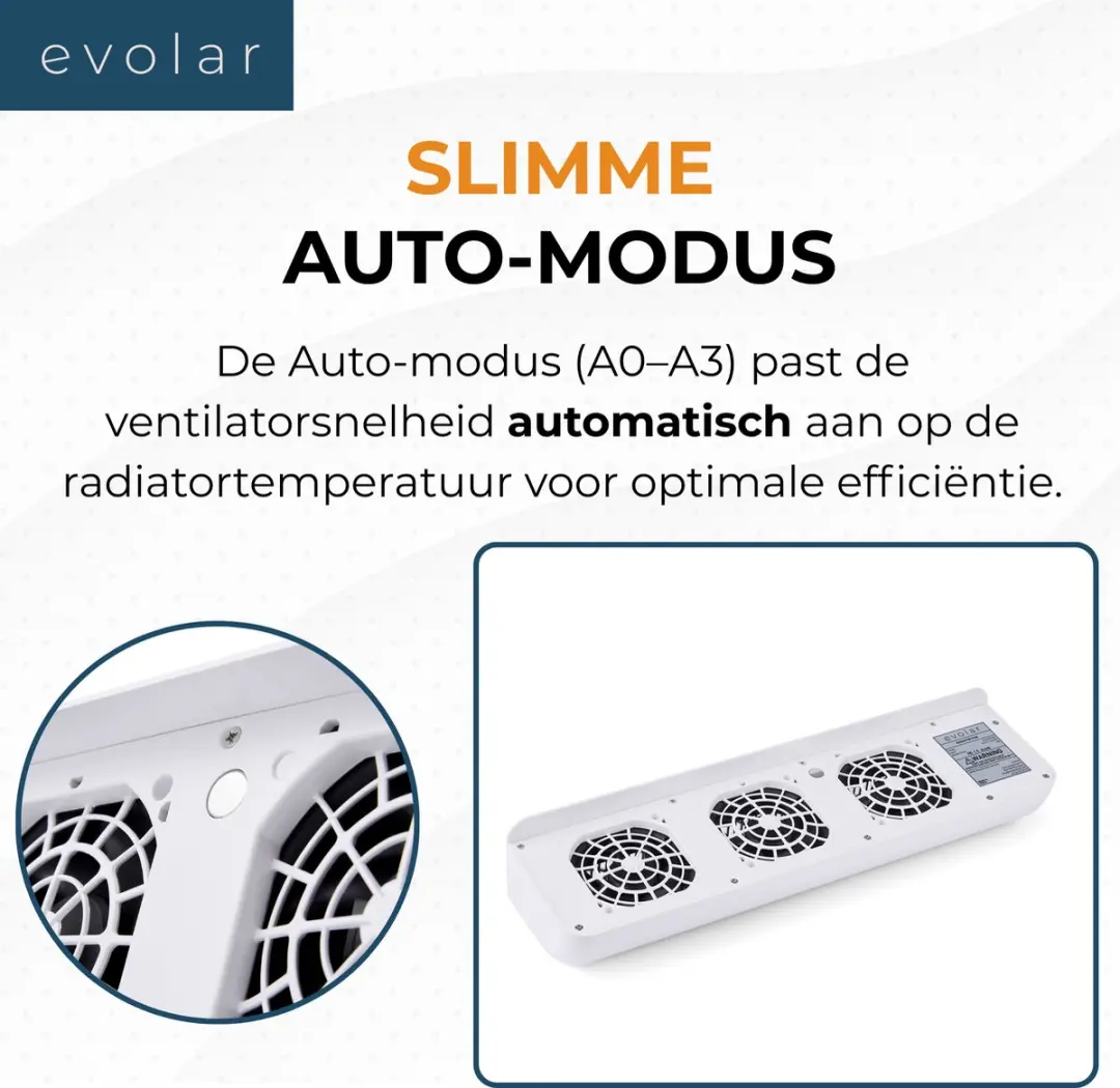Evolar Radiator Ventilator 3W - Wit - 3 Stuks - afbeelding 5 van 6