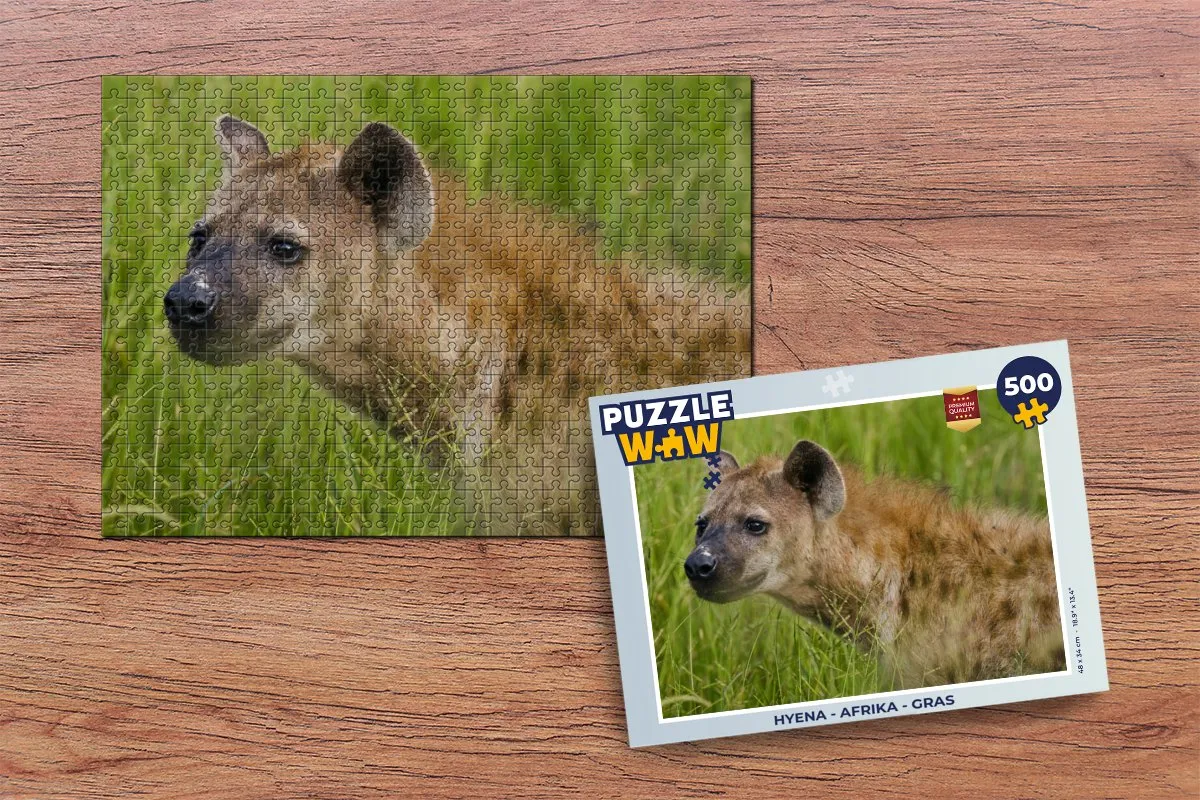 PuzzleWow Hyena Afrika Legpuzzel 500 Stuks - Multicolor