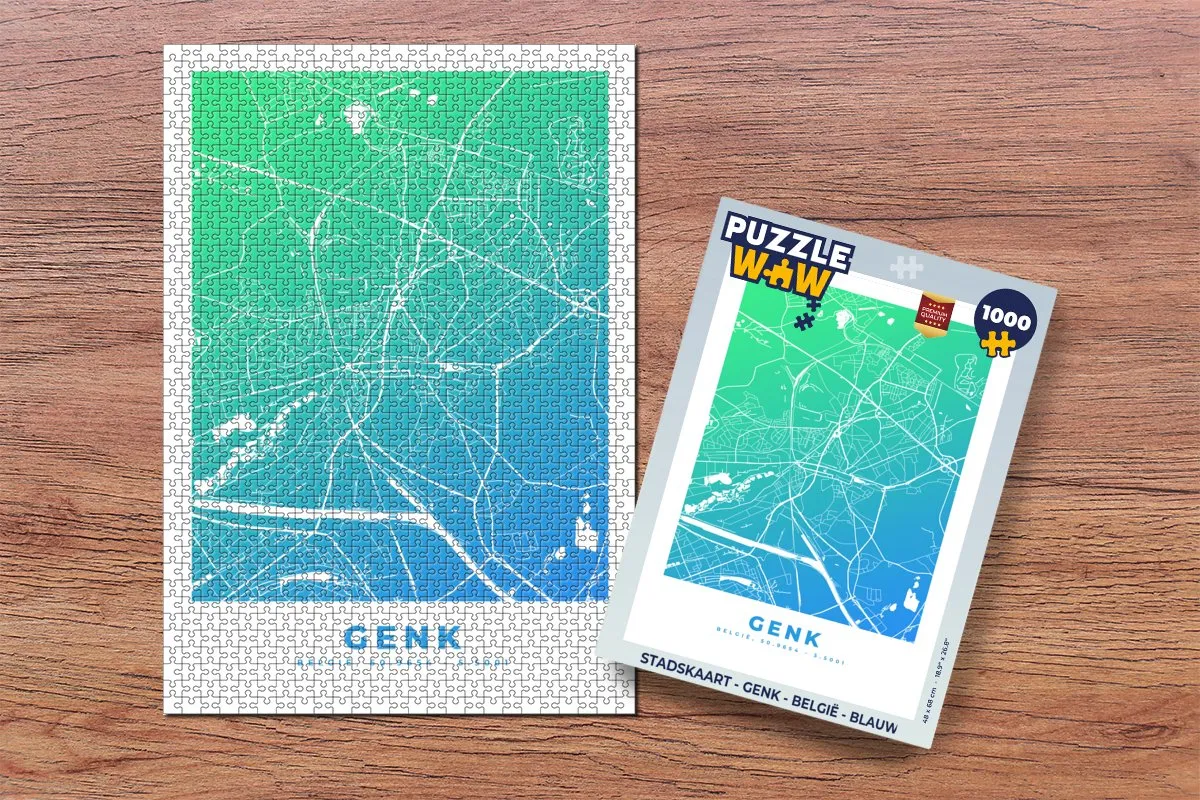 PuzzleWow Genk Legpuzzel 1000 Stuks - Blauw