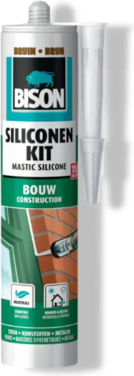 Bison Siliconenkit Bouw Bruin 300ml - afbeelding 3 van 3