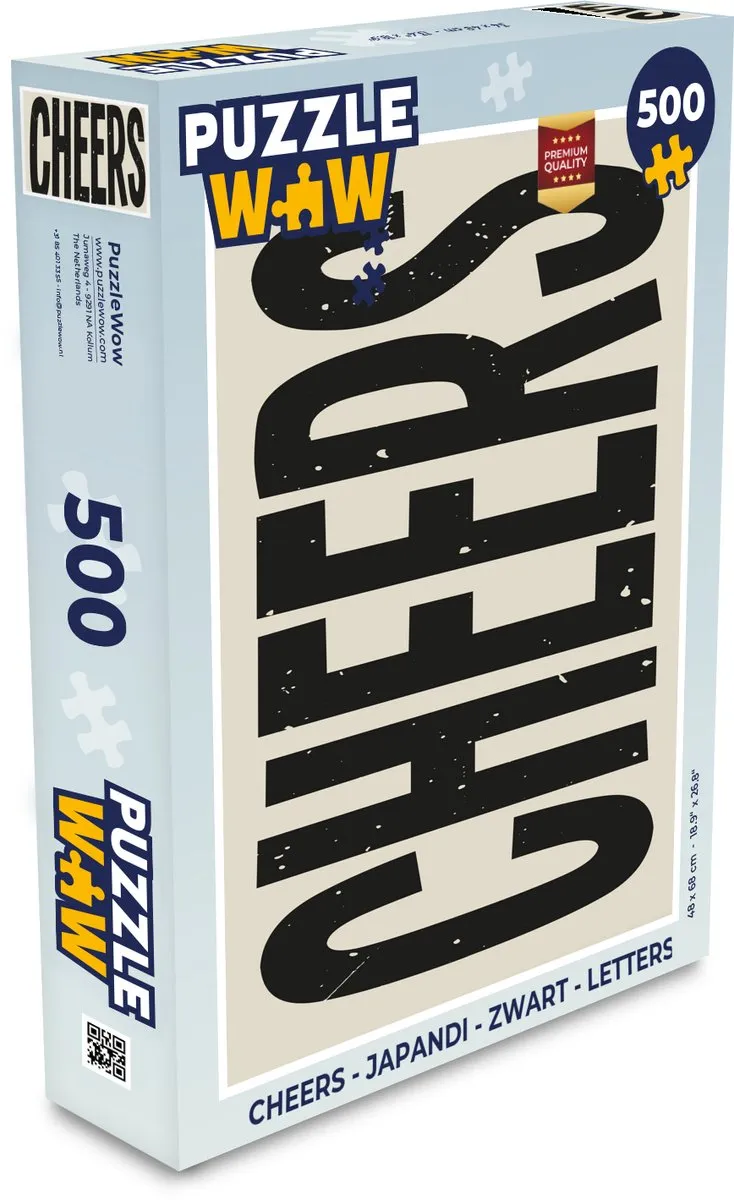 PuzzleWow Cheers Japandi Legpuzzel 500 Stuks - Zwart