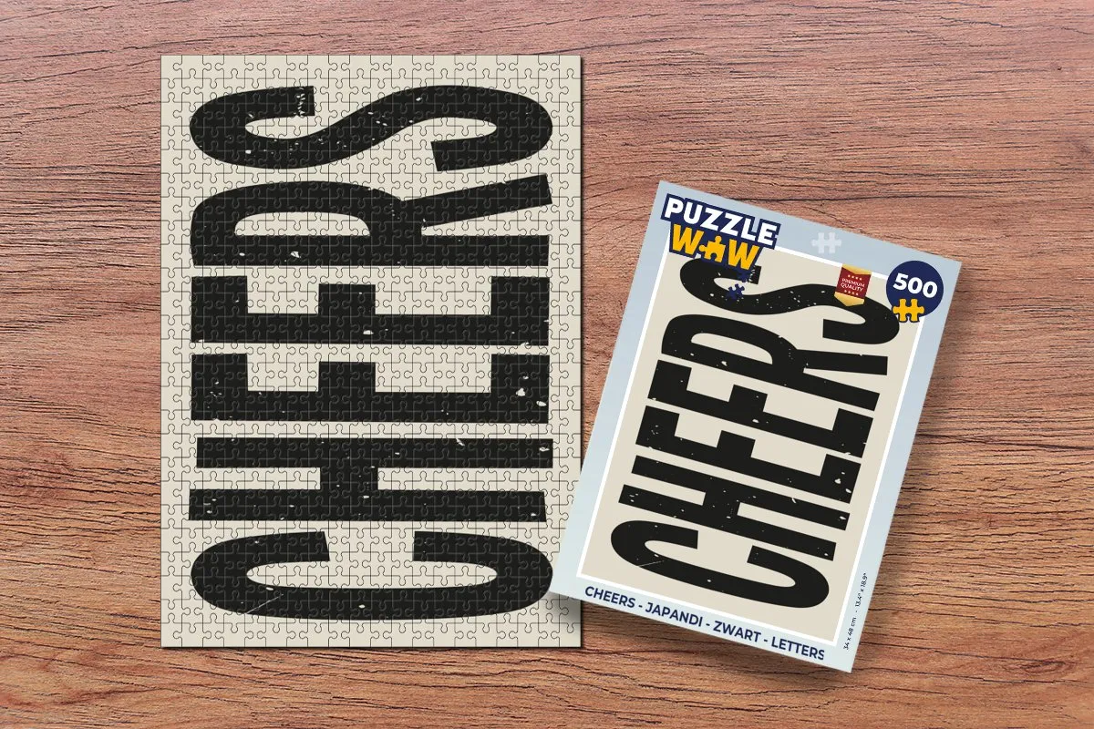 PuzzleWow Cheers Japandi Legpuzzel 500 Stuks - Zwart