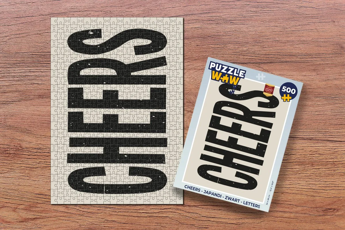 PuzzleWow Cheers Japandi Legpuzzel 500 Stuks - Zwart