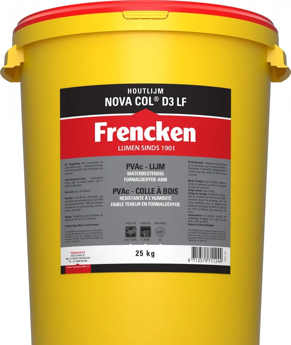 Frencken NOVA COL D3 Houtlijm 25kg - afbeelding 2 van 2