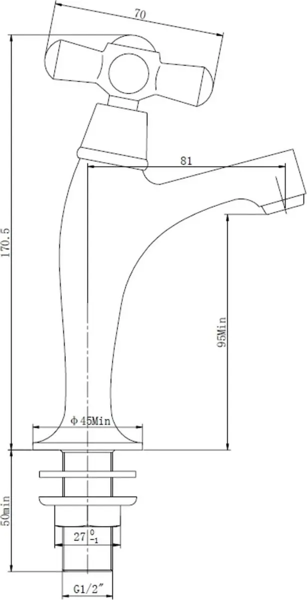 Saqu Ecoline Fonteinkraan 17.05cm - Chroom - afbeelding 2 van 5