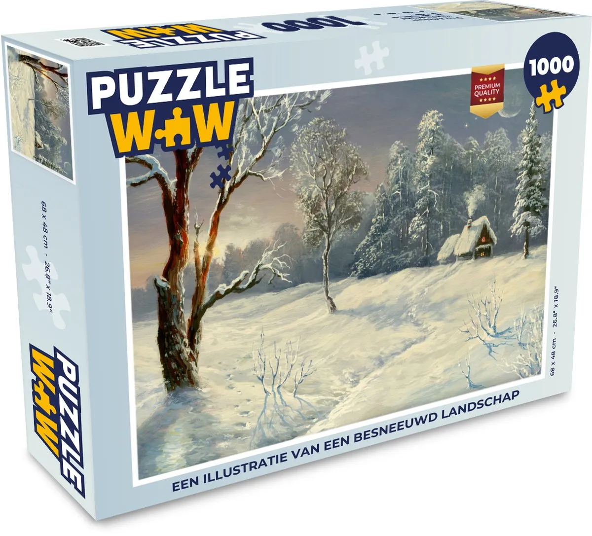 PuzzleWow Legpuzzel 1000 Stuks - Besneeuwd Landschap - Multicolor