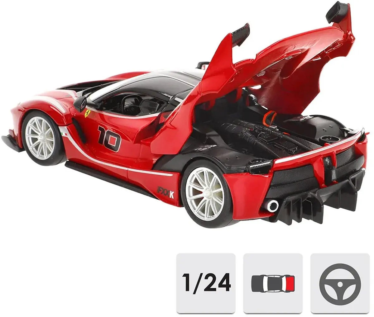 Ferrari FXX K No.10 1:24 Modelauto - Rood