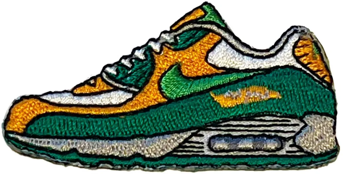 Nike Air Max embleem (groen-oranje)- Strijk embleem - Carnavalskleding - Carnaval accessoires