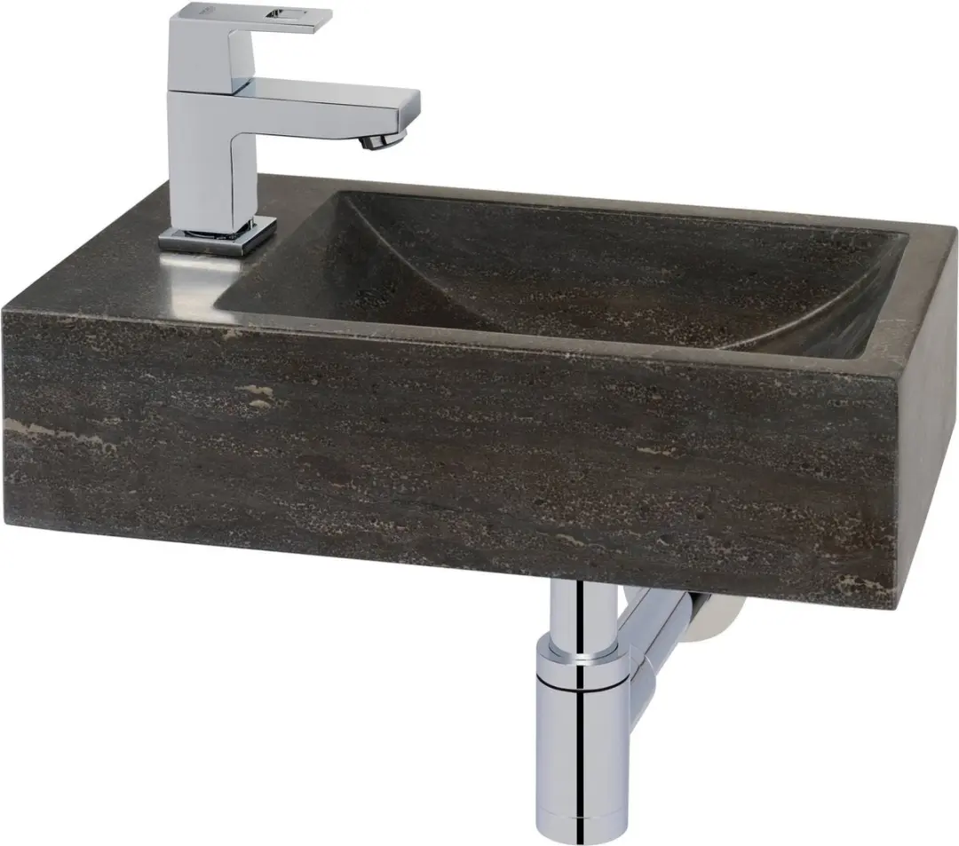 Saqu Nature Fonteinset - 1x Opbouwkraan Zwart - afbeelding 2 van 6
