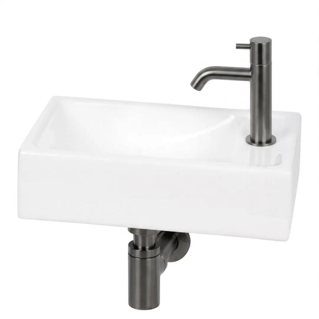 Saqu Rise Fontein 40x23x10cm Glanswit - afbeelding 2 van 4