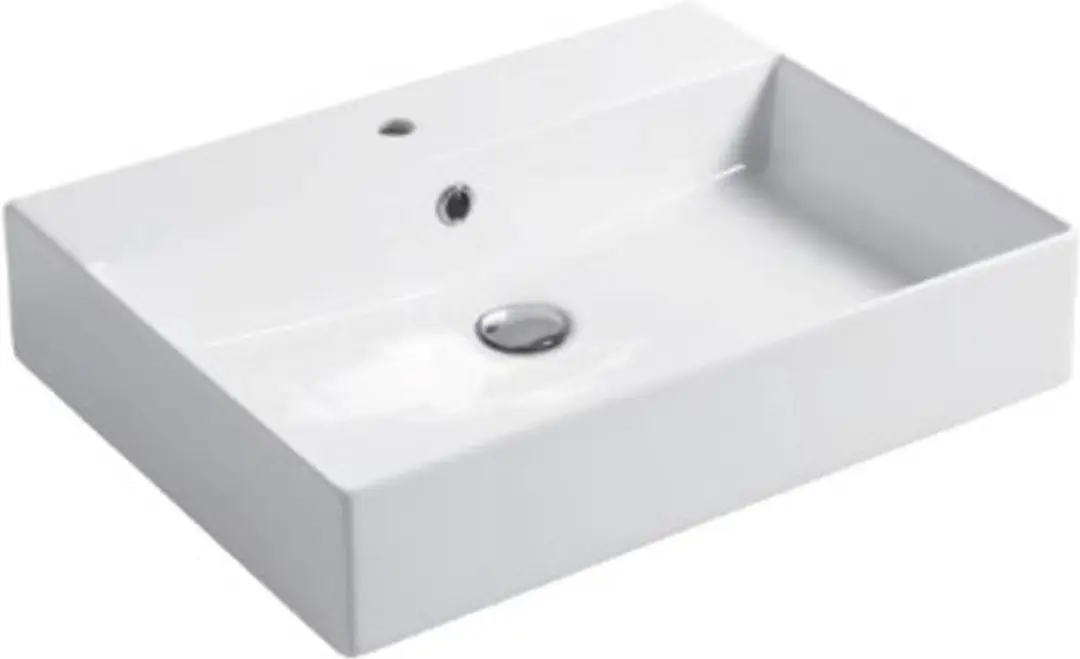 Saqu Square Wastafel 1 bak 1 krg 60x40x12 cm Glans Wit