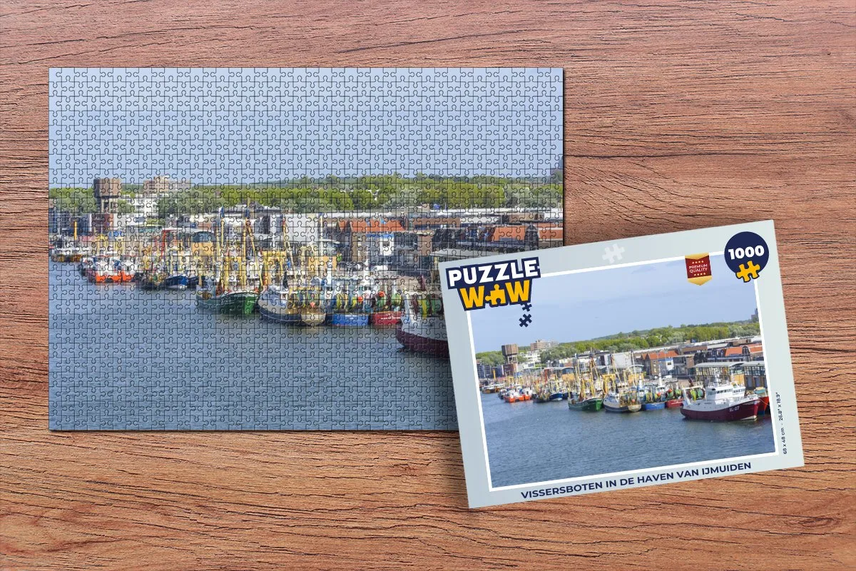 PuzzleWow Legpuzzel Vissersboten IJmuiden 1000 Stuks - Multicolor