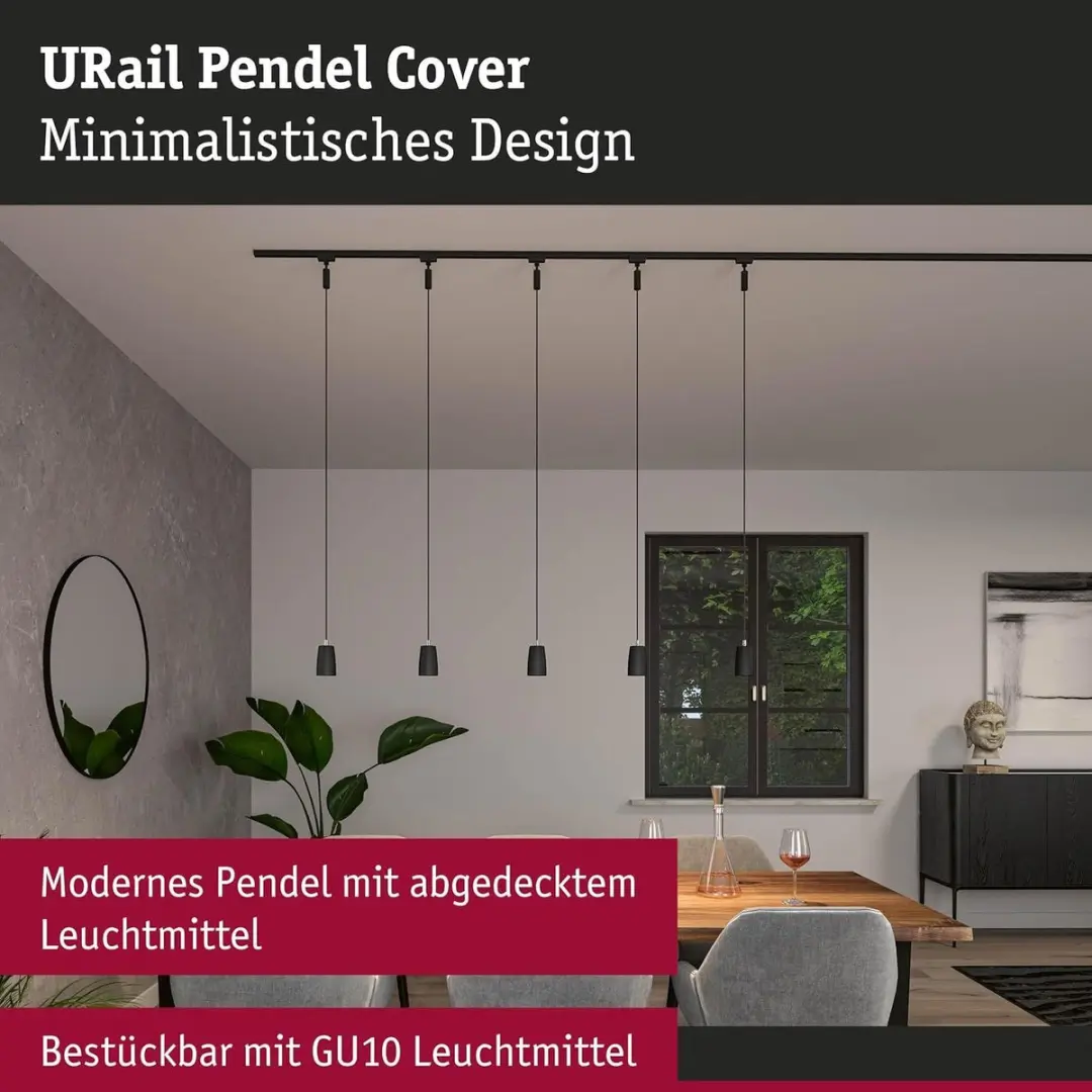 Paulmann URail Hanglamp GU10 Zwart (mat) - afbeelding 3 van 6